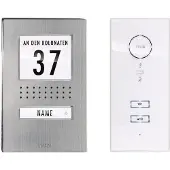 M-E Modern-Electronics 41137 Interphone filaire Set complet 1 foyer acier inoxydable, blanc