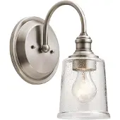 Kichler Applique chromée avec abat-jour en verre Waverly 1xE27 60W