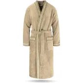 Normani Peignoir long beige / blanc