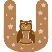 Small Foot - Lettre animale en bois - U