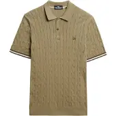Superdry pour homme. M1110441A Polo vert texturé (XXL), Casuel, Coton, Manche courte
