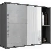 Vicco Armoire de toilette Leano Anthracite/Chêne de montagne 80x60cm, Model 52129