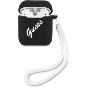 GUESS Guaca2Lsvsbw Airpods 1/2 Coverczarno Biały/Noir Blanc Silicone Vintage