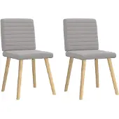 vidaXL Chaise de salle à manger 2 pcs. Tissu gris nuage