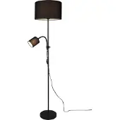 TRIO Lampadaire OWEN Flexarm avec lampe de lecture & abat-jour en tissu noir R40192002