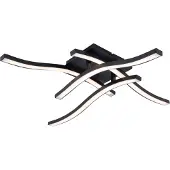 Näve Plafonnier LED, métal, noir, L 45 cm