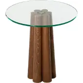 Skye Decor , Thales - Noyer, transparent, table basse, verre trempé à 100 %, noyer, 50 x 50 x 50 cm