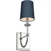 FEISS Felixstowe LED Applique murale G9 chrome, abat-jour imitation soie bretonne bleu breton IP44 (300 lm, G9, IP44)