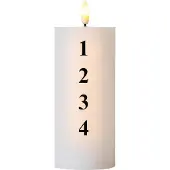 Sirius Home Bougie LED Sille Advent, 7 cm x 150 mm, blanc (1x)