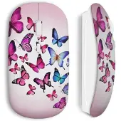 CAPACHEAP Souris Sans Fil Butterflies pink blue