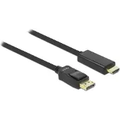 DeLOCK DisplayPort — HDMI (Typ A) (1 m), Câble vidéo, Noir