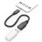 Hama Câble adapt. USB, OTG, f. mâle USB-C - f. femelle USB-A, 15 cm, noir