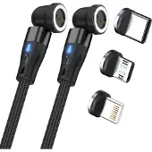 RealPower 439648 Magnetic cable,1m,2x magnetisch,schwarz mit Adapte