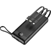 Veger Powerbank 20 000 mAh avec câble Micro USB / Type C / Lightning C20 intégré (W2047 / W2059) noir