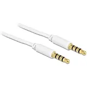 DeLOCK - Câble pour casque micro - mini jack 4 pôles mâle pour mini jack 4 pôles mâle - 1 m - blanc