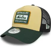 New Era A-Frame Mesh Trucker Cap - Brand Patch Beige