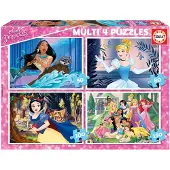 Educa Borras 4 puzzles disney princesses Pocahontas Cendrillon et Blanche Neige