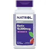 Natrol , Biotine, à Dissolution Rapide, Fraise, 10 000 mcg, 60 Comprimés