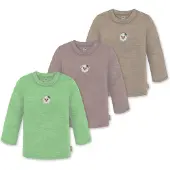Normani T-Shirt 'Taupo' beige foncé / vert clair / éosine / blanc