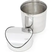 Relaxdays Poubelle de table avec couvercle à charnière, en acier inoxydable, Ø 12 x H 15,5 cm, 1,2 L, mini poubelle, brillante, argentée
