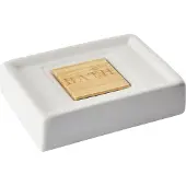 Beliani Ensemble salle de bains 4 pièces céramique beige / bois clair KOUROU