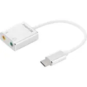 Sandberg lien sonore (USB-C), Carte son, Blanc