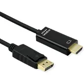 Roline Câble DisplayPort DP (1 m), Câble vidéo, Noir