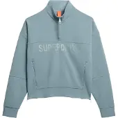 Superdry Femme Sweat-shirt Demi-zip Décontracté Active Tech Logo Blue Taille: 36