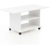 Wohnling Table basse design WL5.738 95 x 51 x 54,5 cm Blanc Pivotant avec