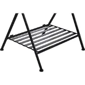 Beliani Table d'appoint en métal noir 40 x 35 cm pliable avec étagère, design victorien vintage