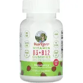MaryRuth's , Gommes à la Vitamine D3 + B12, Base de Pectine, Framboise, 60 Gommes