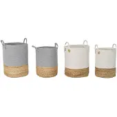 Sublime Market Connect Set de paniers en fibre naturelle - DKD Home Decor (2 unités, 40 x 40 x 52 cm)