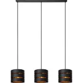 Lucide Triple lampe suspendue moderne noire avec or ROSAS 3xE27 40W