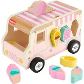 Fisher-Price Wood Toddler jouet camion de crme glace Camion Sorter Sorter 9 pices en bois pour le dveloppement jeu des enfants gs de 18 ans