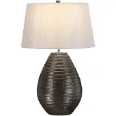 Elstead Lighting Lampe de table en céramique Brunswick gris-argenté, 1xE27x60W, céramique / plâtre, dimensions : 66x43x26,5 cm, IP20, Elstead