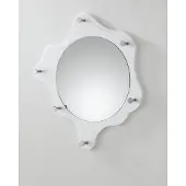 Haku Miroir mural avec 6 crochets | Ø38 x 5 cm | Blanc