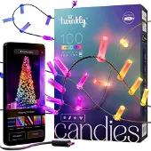 Twinkly Candies – 100 lumières LED RGB en forme de bougie. Câble vert. USB-C