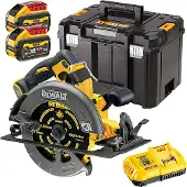 DeWalt Scie circulaire 2.0 XR FLEXVOLT 54V 3Ah Li-Ion Brushless compatible rail de guidage - 190mm - 2 batteries - coffret TSTAK - DCS579X2-QW
