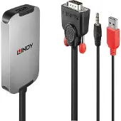 Lindy 38296 câble vidéo et adaptateur Noir, Blanc