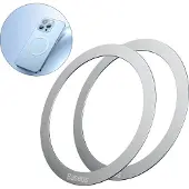Baseus Halo Magnetic Ring for Phone, Magsafe, Silver (2 pcs.)