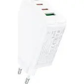Acefast Gan Chargeur Rapide (2X Usb-C / Usb-A) Pps / Pd / Qc4+ 65W Blanc (A41)
