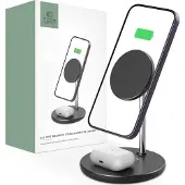 Tech-Protect Qi15W-A21 2In1 Magnetic Magsafe Wireless Charger Noir