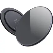 Crong Qi Fast Wireless Charger avec boîtier en aluminium et plaque de blindage 15 W (noir)