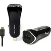 Beline Chargeur voiture 1xUSB + microUSB 1A noir, Adaptateur pour véhicule, Noir