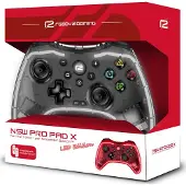 Ready2gaming Pro Pad X LED (Android, PC, PS3, Switch, Switch Lite), Manette, Transparent, Rouge