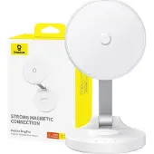 Baseus Support magnétique pour téléphone de bureau MagPro auto-adhésif (blanc), Support pour smartphone, Blanc