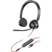Poly Blackwire 3320 Casque filaire Casque bureau/centre d'appel USB type C Noir