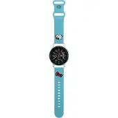Hello Kitty Bracelet de montre connectée en silicone bleu, tête de chat, 22 mm