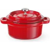 Hendi Marmite en fonte émaillée, 0,27L, rouge, 130x100x(H)48mm