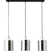 Brilliant Lampe à suspendre en verre fumé réglable en hauteur WEALD | 120 x 90 cm | 3 x E27 max. 40W | métal, verre, bois